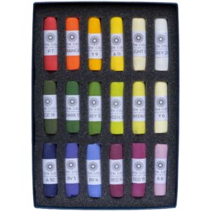 An open box of the Botanical 18 soft pastel set.